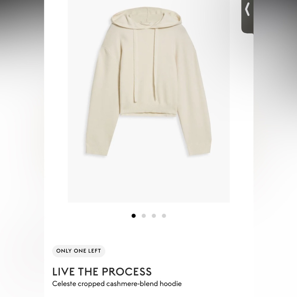 Live the process Celeste cropped cashmere-blend hoodie